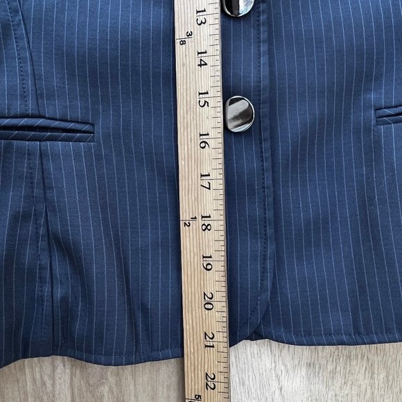 SIGNATURE BY LARRY LEVINE Women’s Gray Blue Long Sleeve Lined Blazer Jacket 2P - Picture 10 of 11